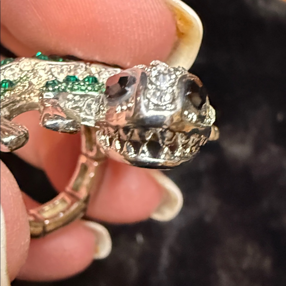 Sparkling Lizard Statement Ring - image 4
